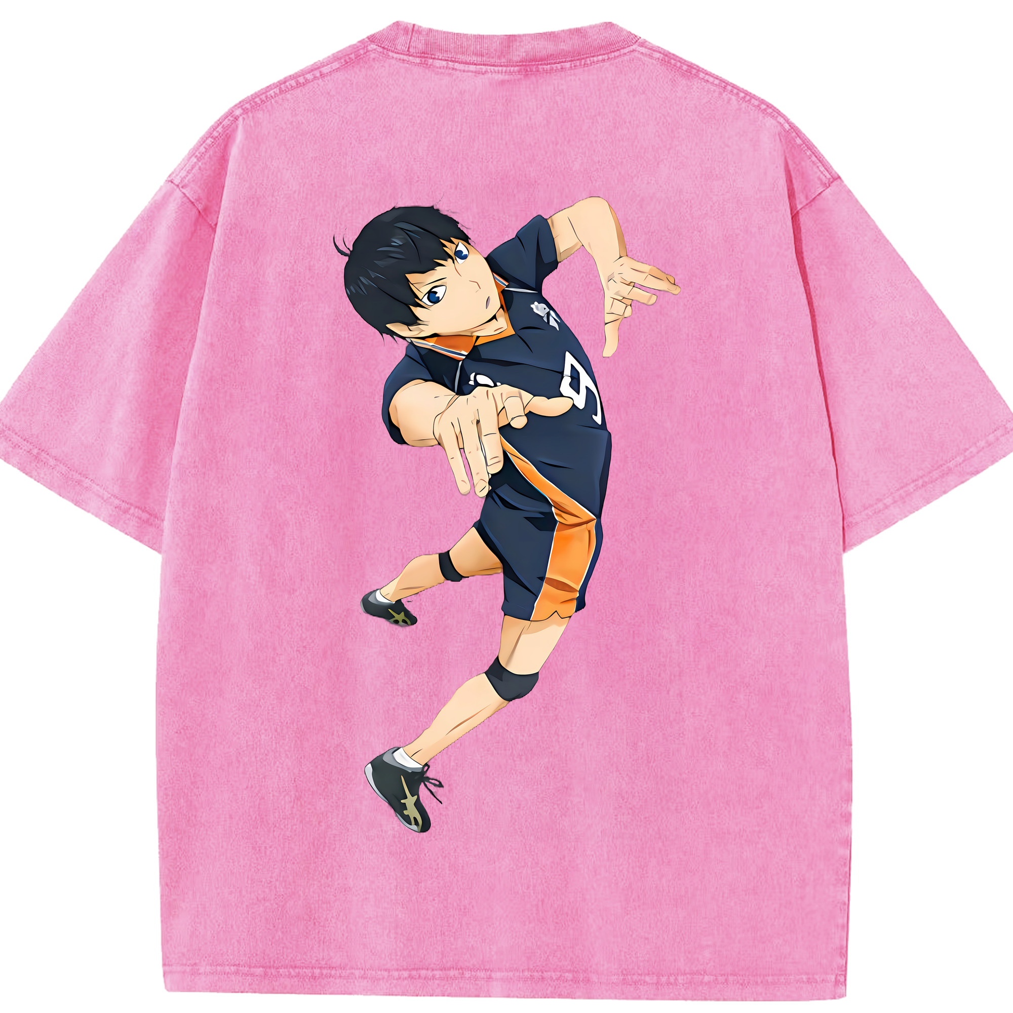 （画像用） ハイキュー!! Haikyu!! 綿100% ヴィンテージ風 半袖Tシャツ（背面プリント）